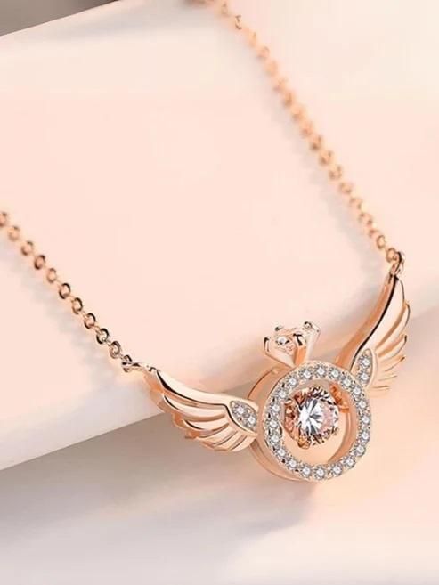 Rose Gold Angel Wings Pendant Chain